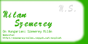milan szemerey business card
